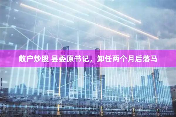 散户炒股 县委原书记，卸任两个月后落马